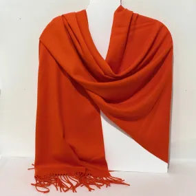 Aggie Cashmere Mix Wrap - Clementine