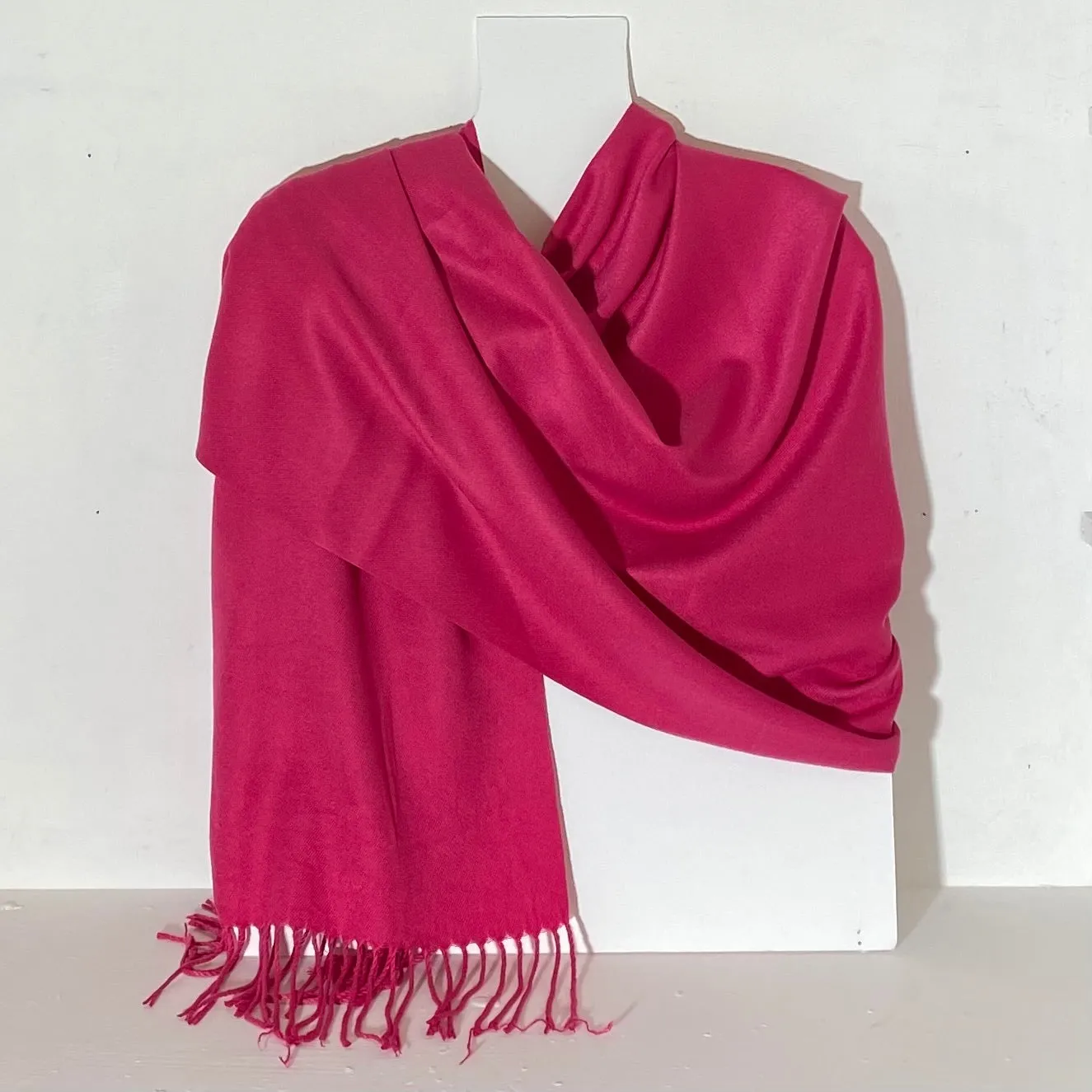 Aggie Cashmere Mix Wrap - Fuchsia