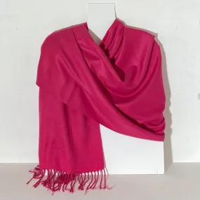 Aggie Cashmere Mix Wrap - Fuchsia