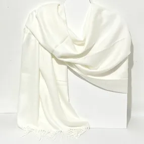 Aggie Cashmere Mix Wrap - White