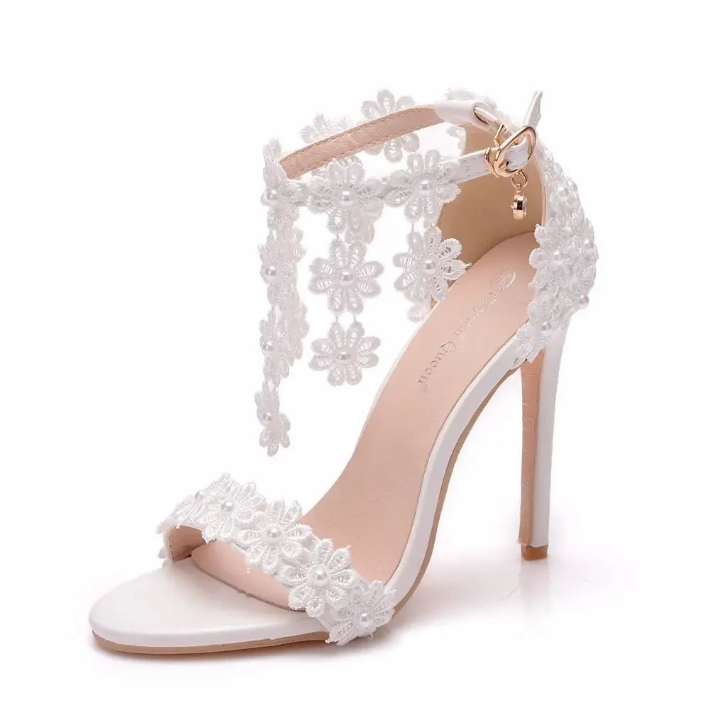 arwen & ajh group  مجموعة اروين New Female Ankle Strap Buckle Tassel High Heels Stilettos for Ladies Women Open-toe Rome Pumps Sandals