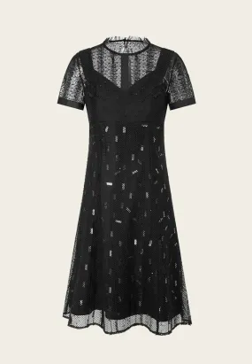 Black Lace Two-piece Cocktail Dress