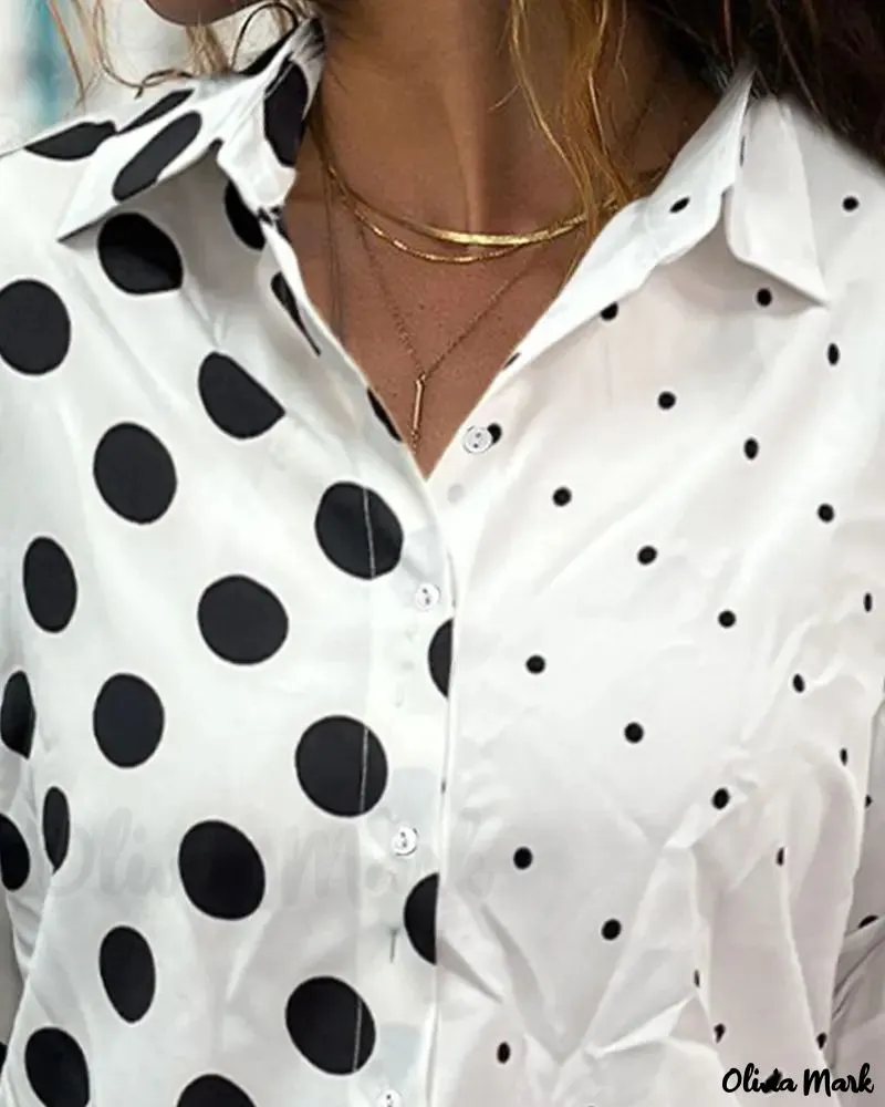 Deanwangkt - Polka Dot Long Sleeve Shirt