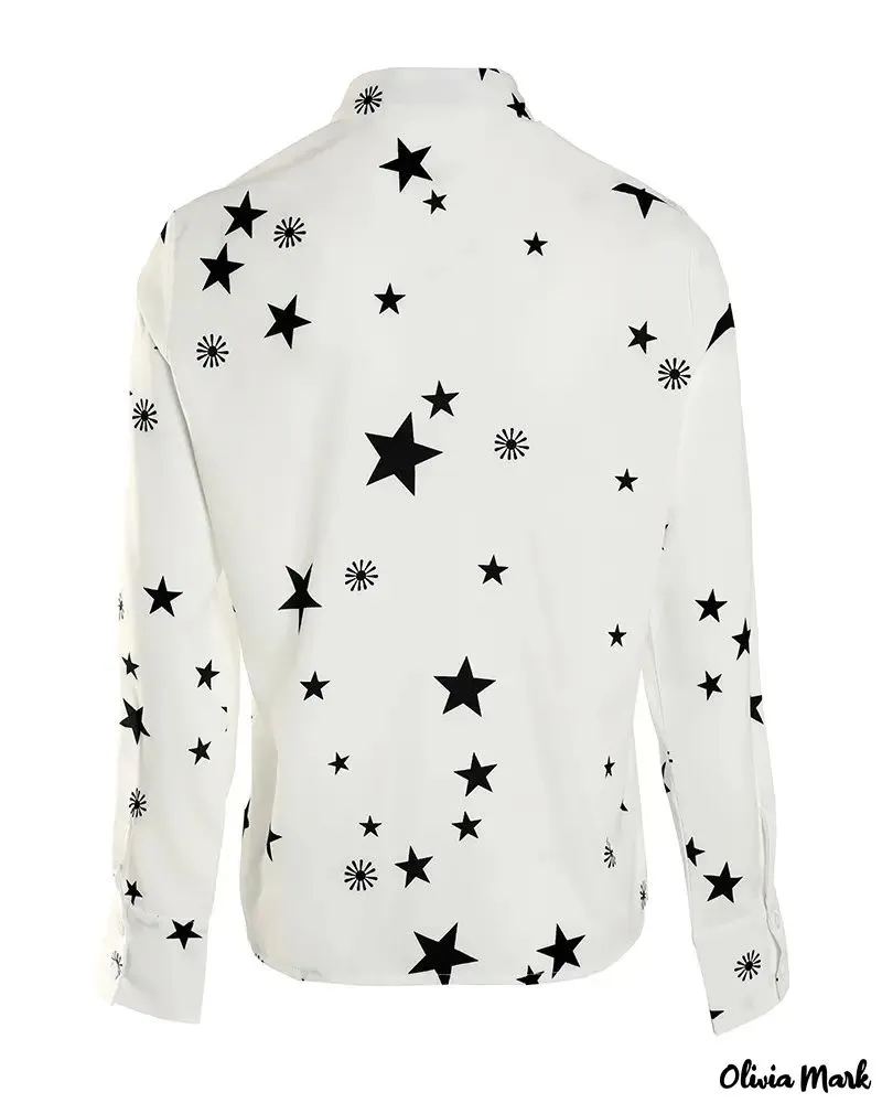 Deanwangkt - Star and Moon Printed Ruched Long Sleeve Top