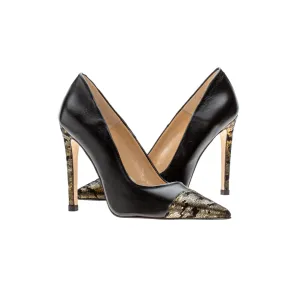 New York Pumps Black and Gold