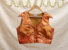 Orange and mustard katori blouse