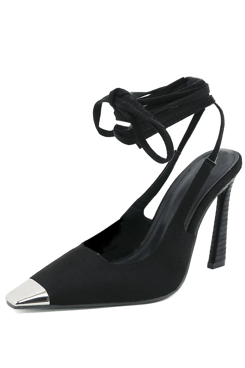 Pre Order:  Square Head Shallow Mouth Strap Stiletto Pumps