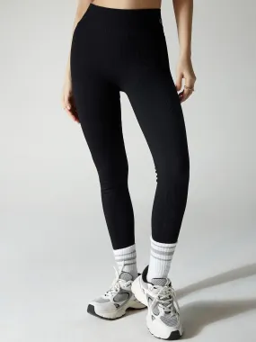 Raven Black Seamless Cinched Leggings