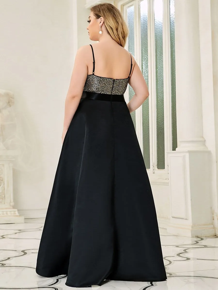 Sparkly Plus Size Prom Dresses for Women with asymmetrical hems