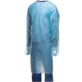 Tronex Blue Isolation Gowns with Fluid-Impervious Film & Thumb Hooks, Unisize 75/Case