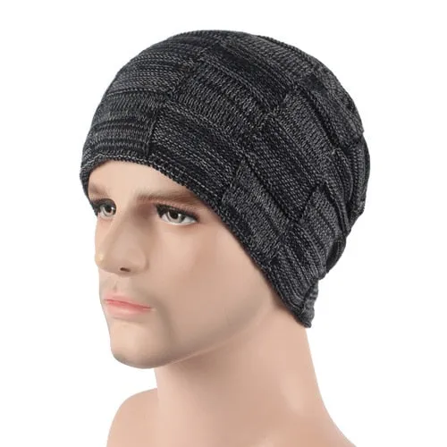 Winter Beanie Hat Scarf skullies beanies Soft Skull Warm Baggy Cap Mask Hats For Men Women Knitted Hat