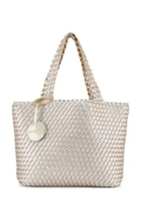 Woven Tote Bag - Platinum Silver